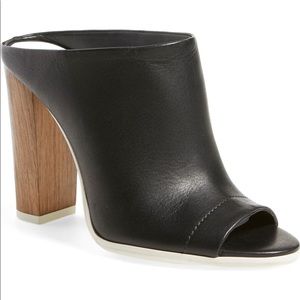 VINCE Allison Leather Mule Bootie in Black